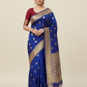 Royal Blue Banarasi Art Silk Zari Woven Saree
