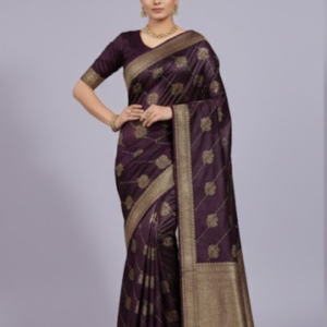 Purple Art Silk Saree