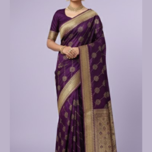 Purple Art Silk Saree